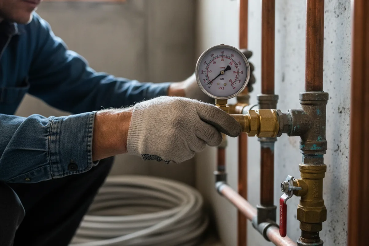 Pressure testing a repaired line during Water Line Repair in Pevely